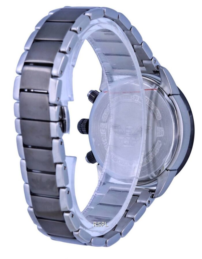 Emporio Armani Chronograph Grey Dial Two Tone Steel Strap Watch For Men - AR11391 - Image 4